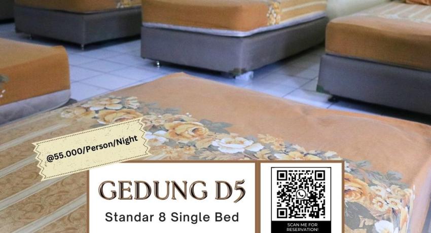 Ekonomi 8 Single Bed - Gedung D5 ( Harga @55.000/Person/Bed/Night )